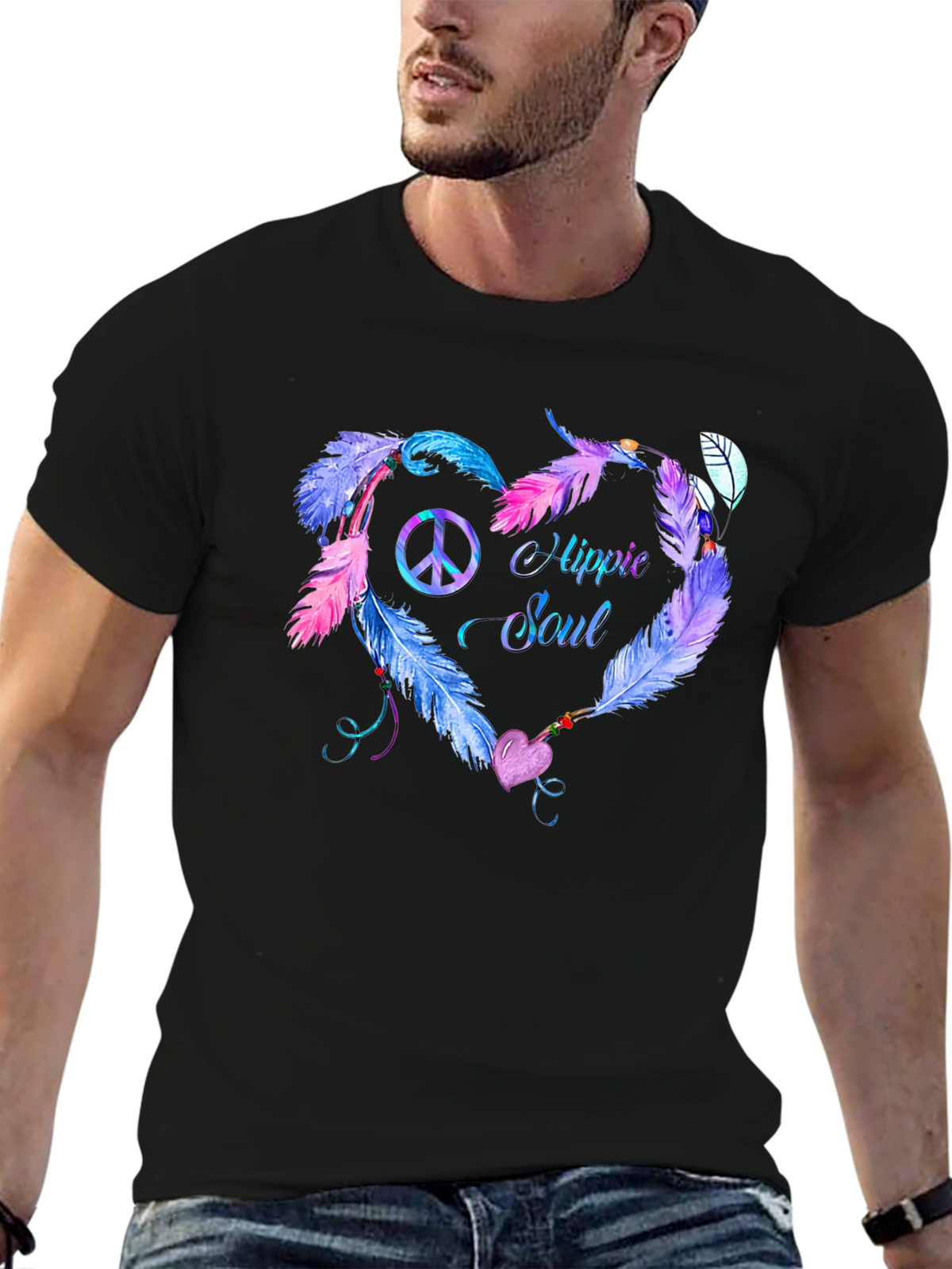 Hippie Soul Feather Heart T-Shirt