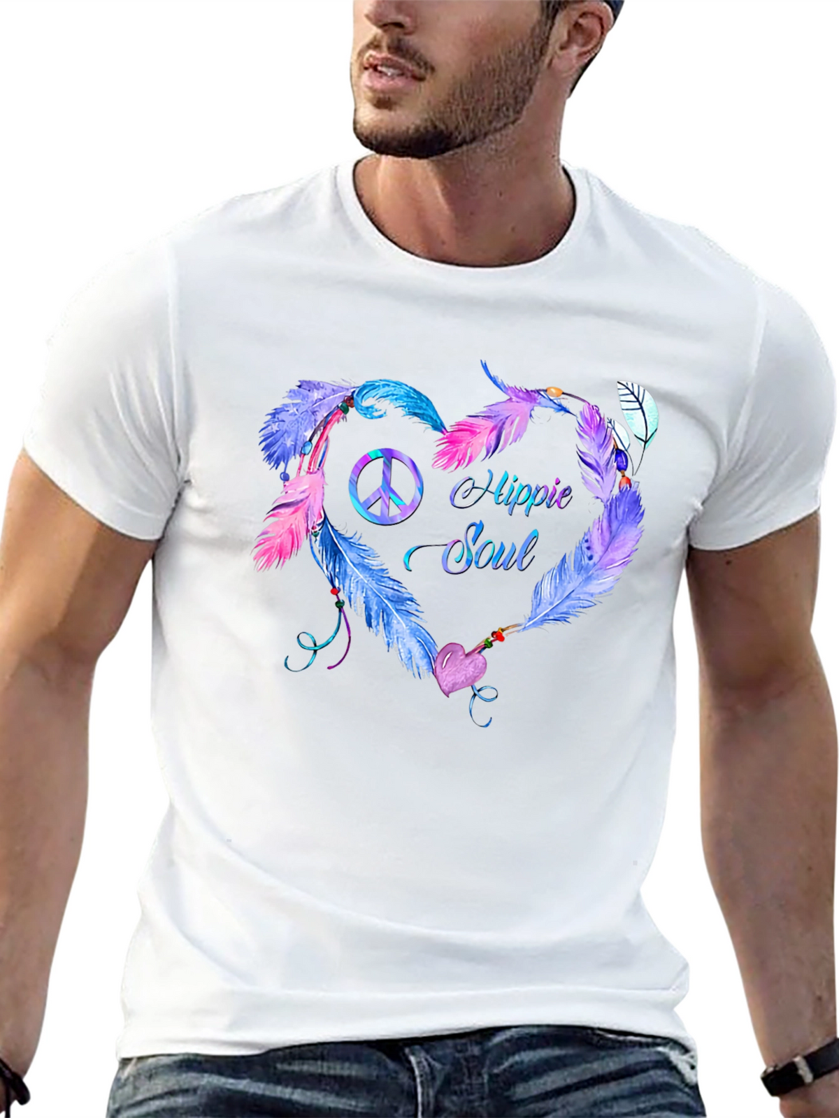 Hippie Soul Feather Heart T-Shirt