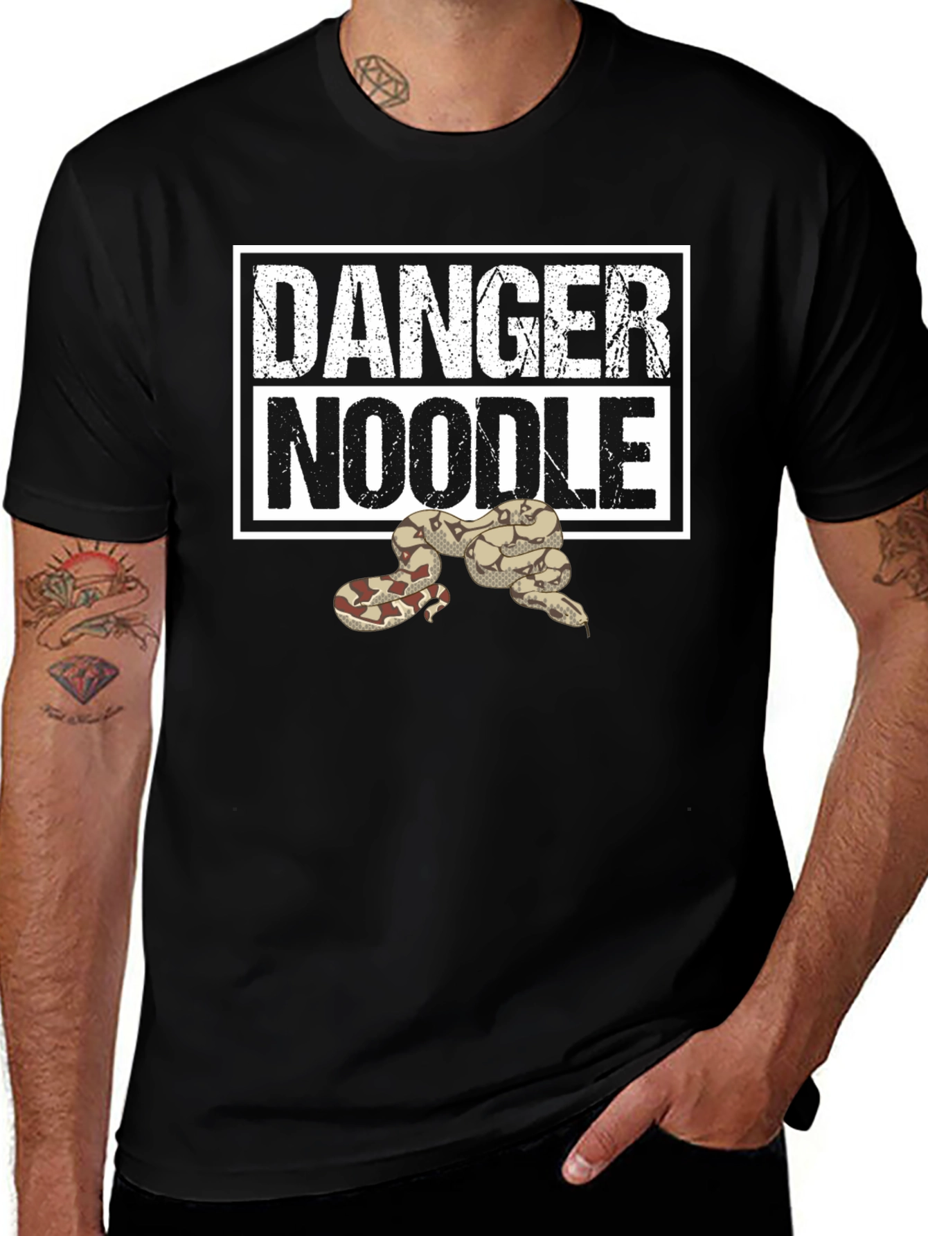 Danger Noodle Snake T-Shirt - Funny Reptile Tee
