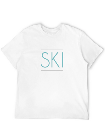 Mens Black T-Shirt - Ski Design