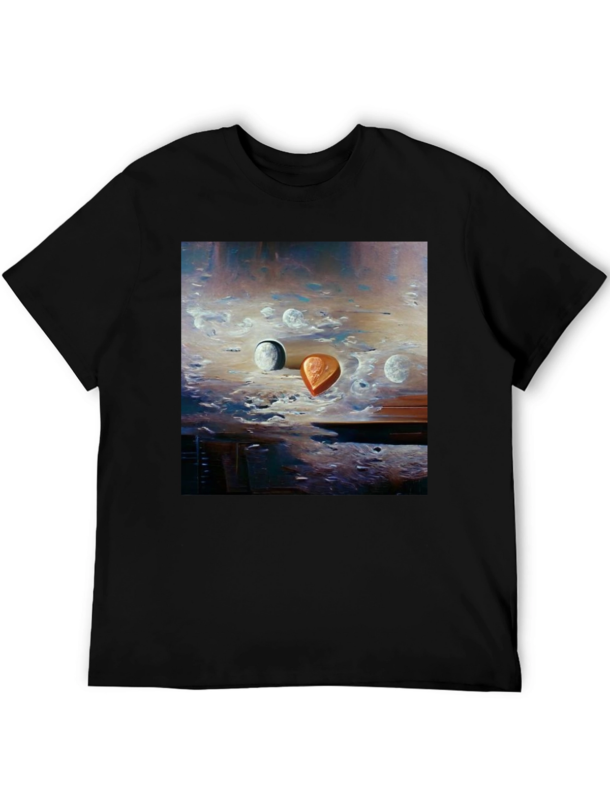 Surreal Moonscape Graphic Tee - Artistic Mens T-Shirt