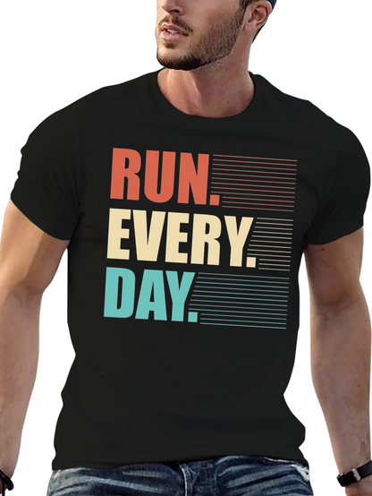 Run Every Day Graphic Tee - Retro Style