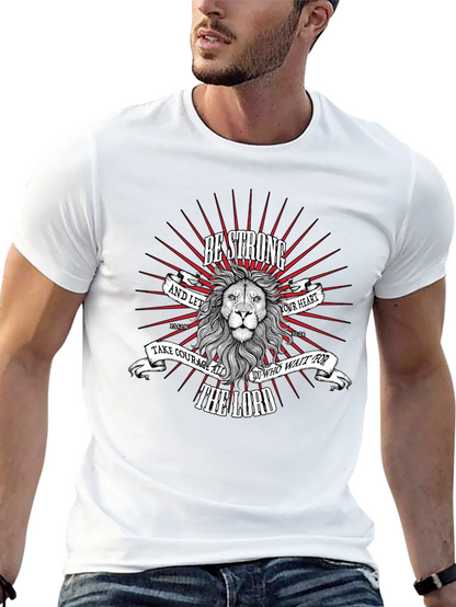 Be Strong Lion Graphic T-Shirt - Christian Apparel