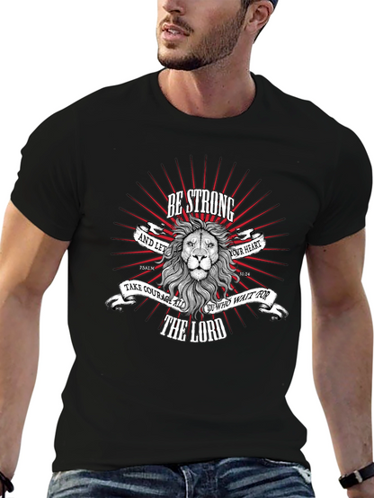 Be Strong Lion Graphic T-Shirt - Christian Apparel