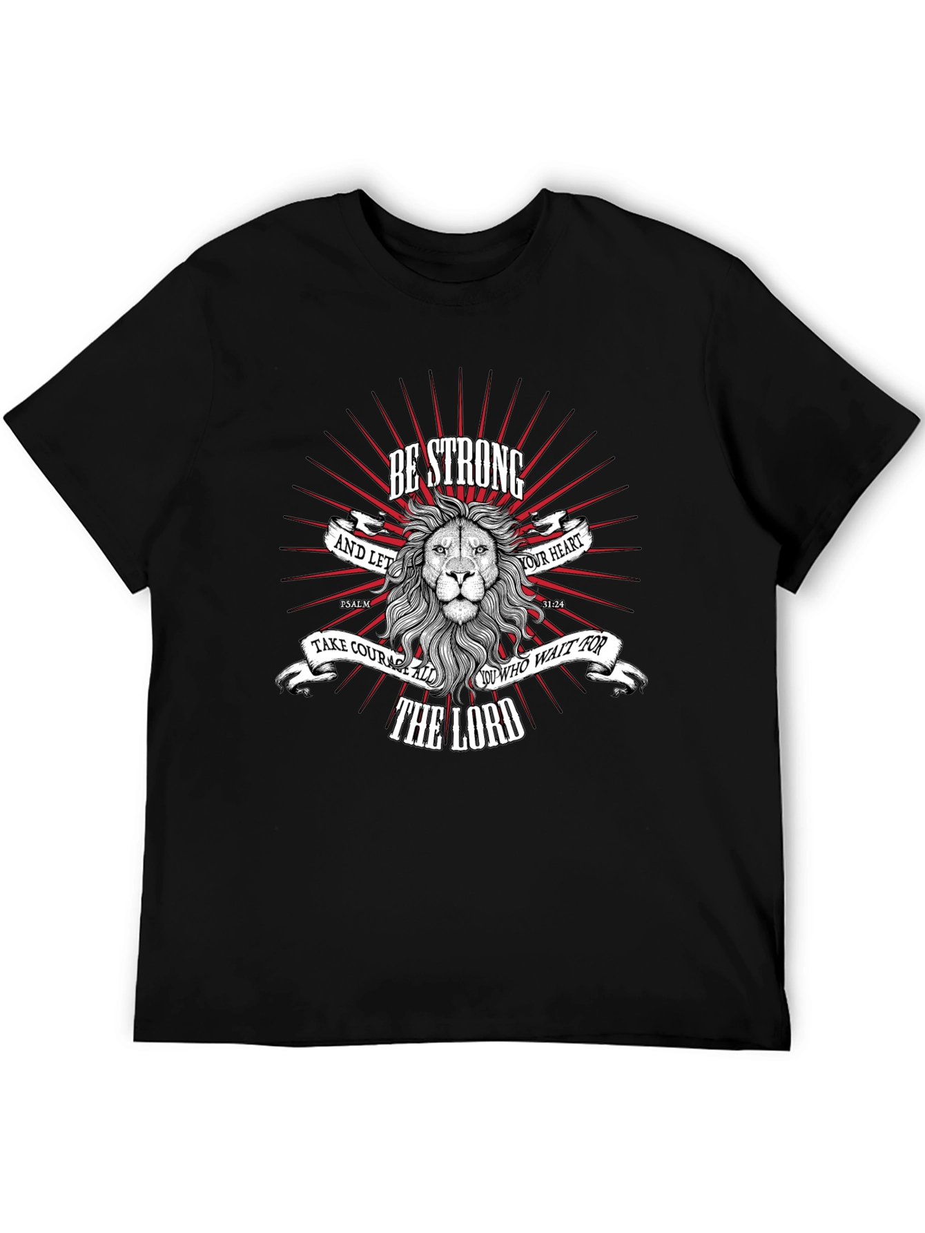 Be Strong Lion Graphic T-Shirt - Christian Apparel