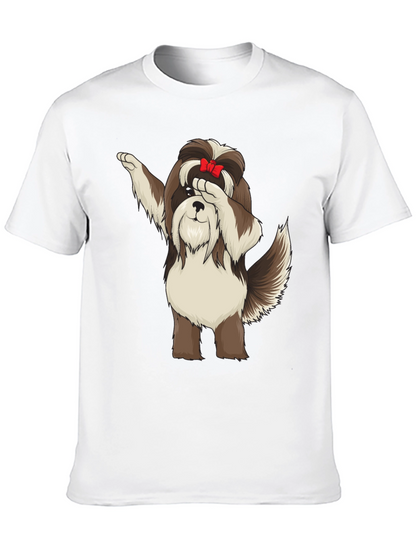 Dabbing Dog Graphic Tee - Trendy Black T-Shirt