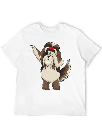 Dabbing Dog Graphic Tee - Trendy Black T-Shirt