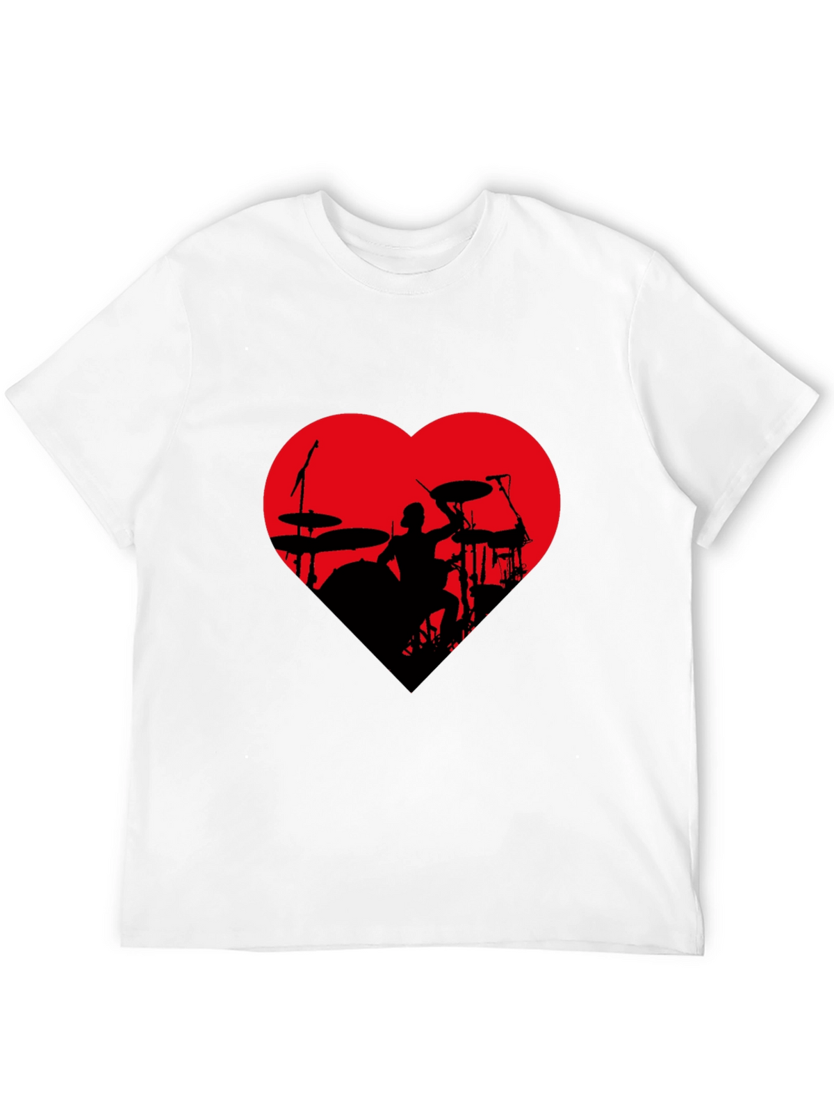 Drummer Heart T-Shirt - Black Tee