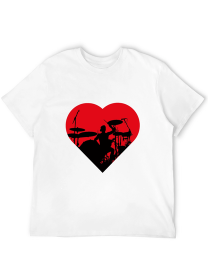 Drummer Heart T-Shirt - Black Tee