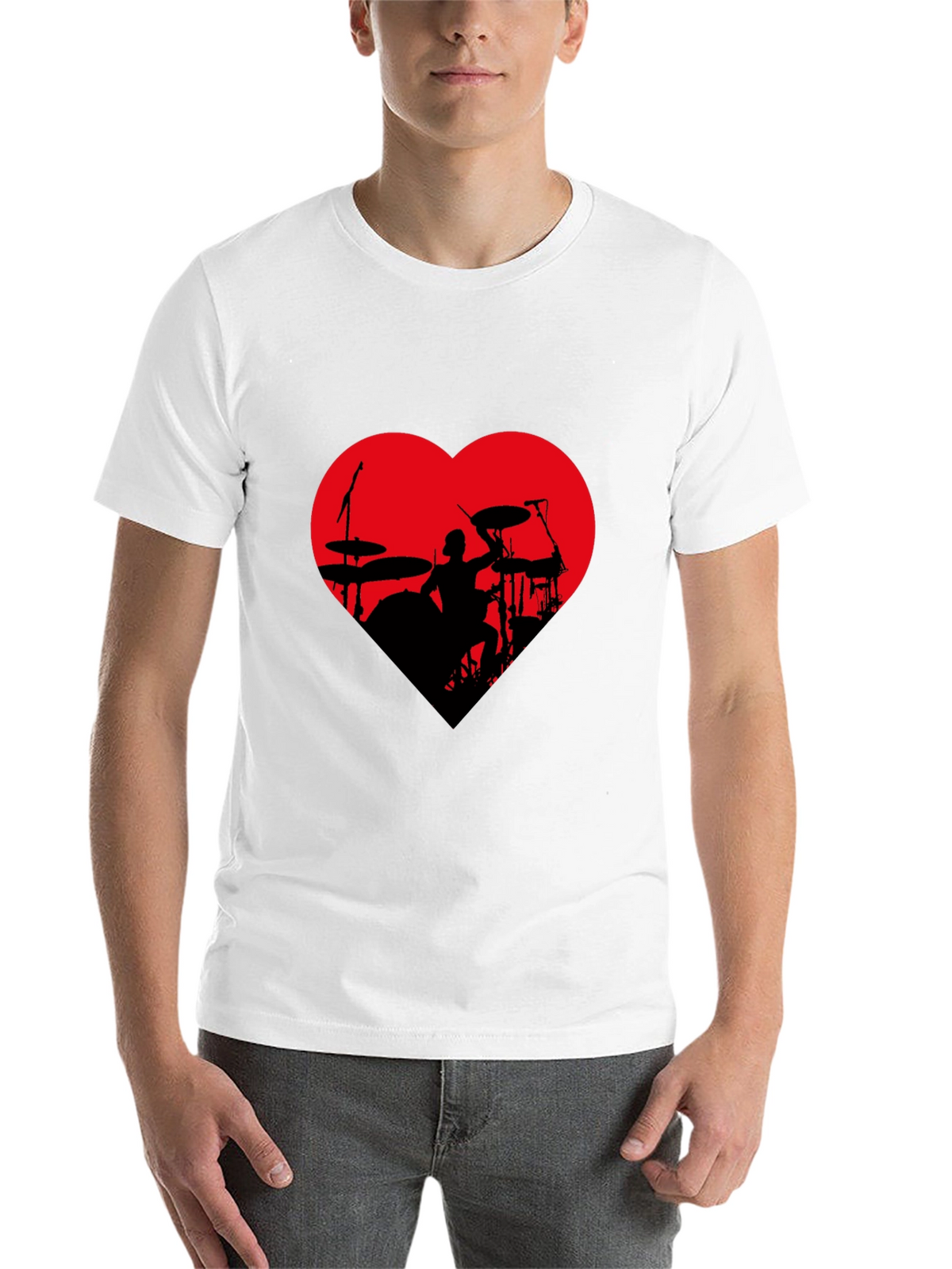 Drummer Heart T-Shirt - Black Tee