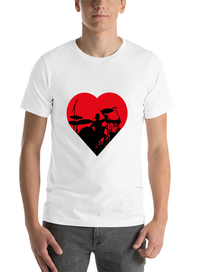 Drummer Heart T-Shirt - Black Tee