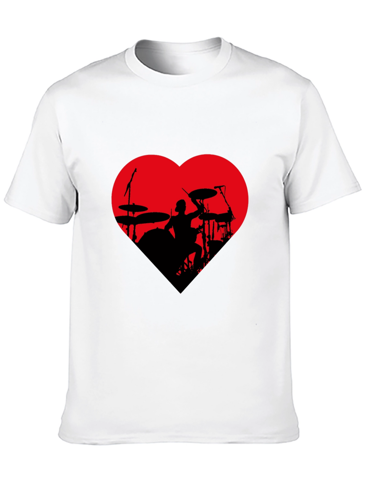 Drummer Heart T-Shirt - Black Tee