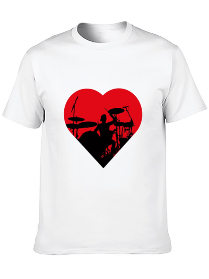 Drummer Heart T-Shirt - Black Tee