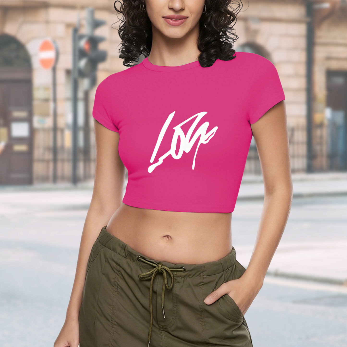 Retro Collage Chaos Cat Graphic White Crop Top