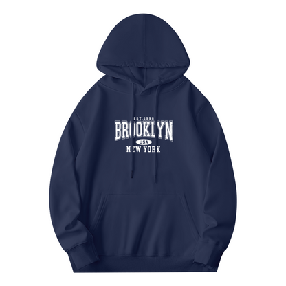 Vintage Brooklyn New York USA Print Hooded Sweatshirt
