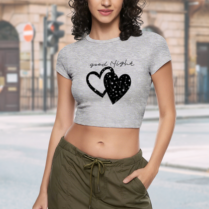 Gothic Thorn Butterfly Hot Pink Y2K Cropped Baby Tee