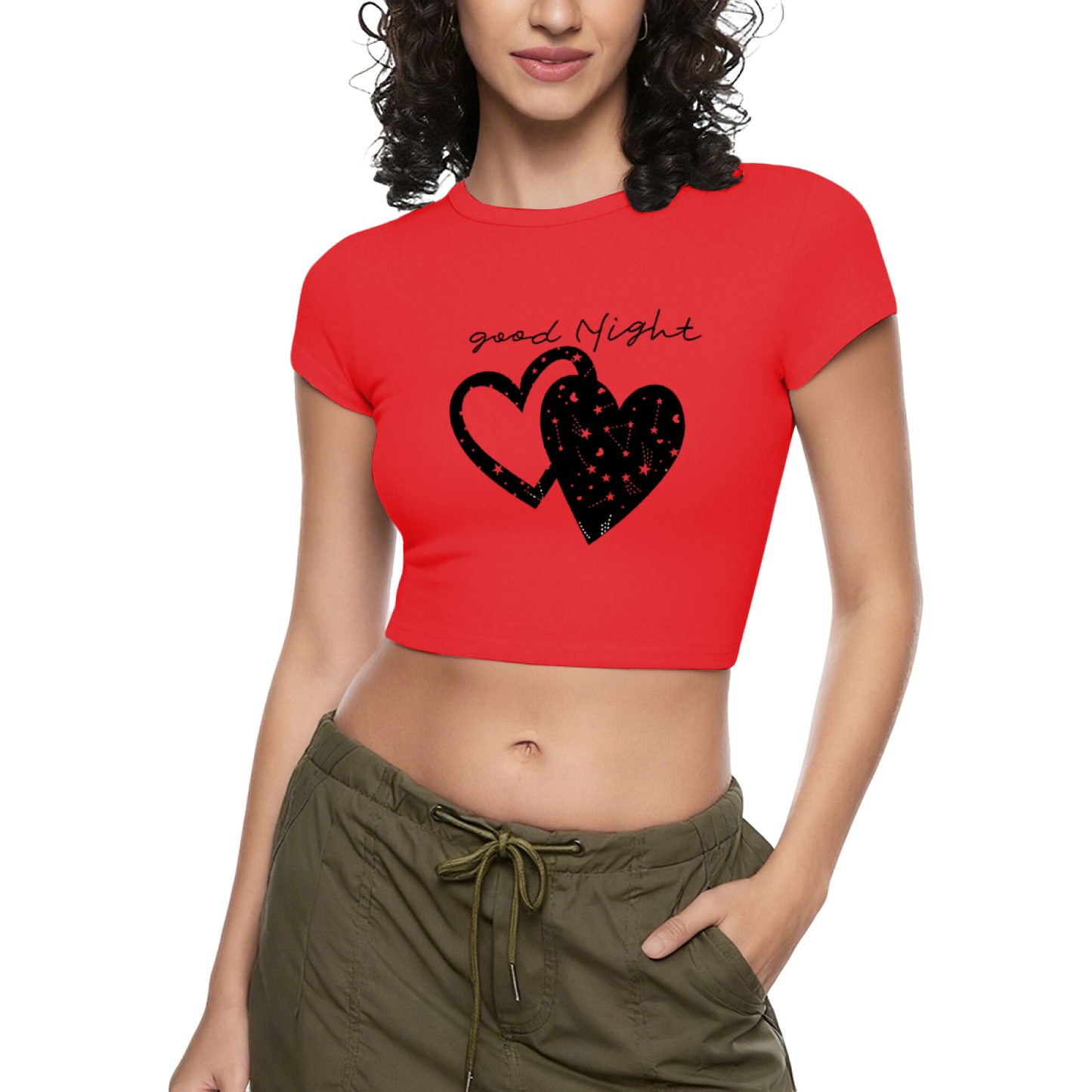 Gothic Thorn Butterfly Hot Pink Y2K Cropped Baby Tee