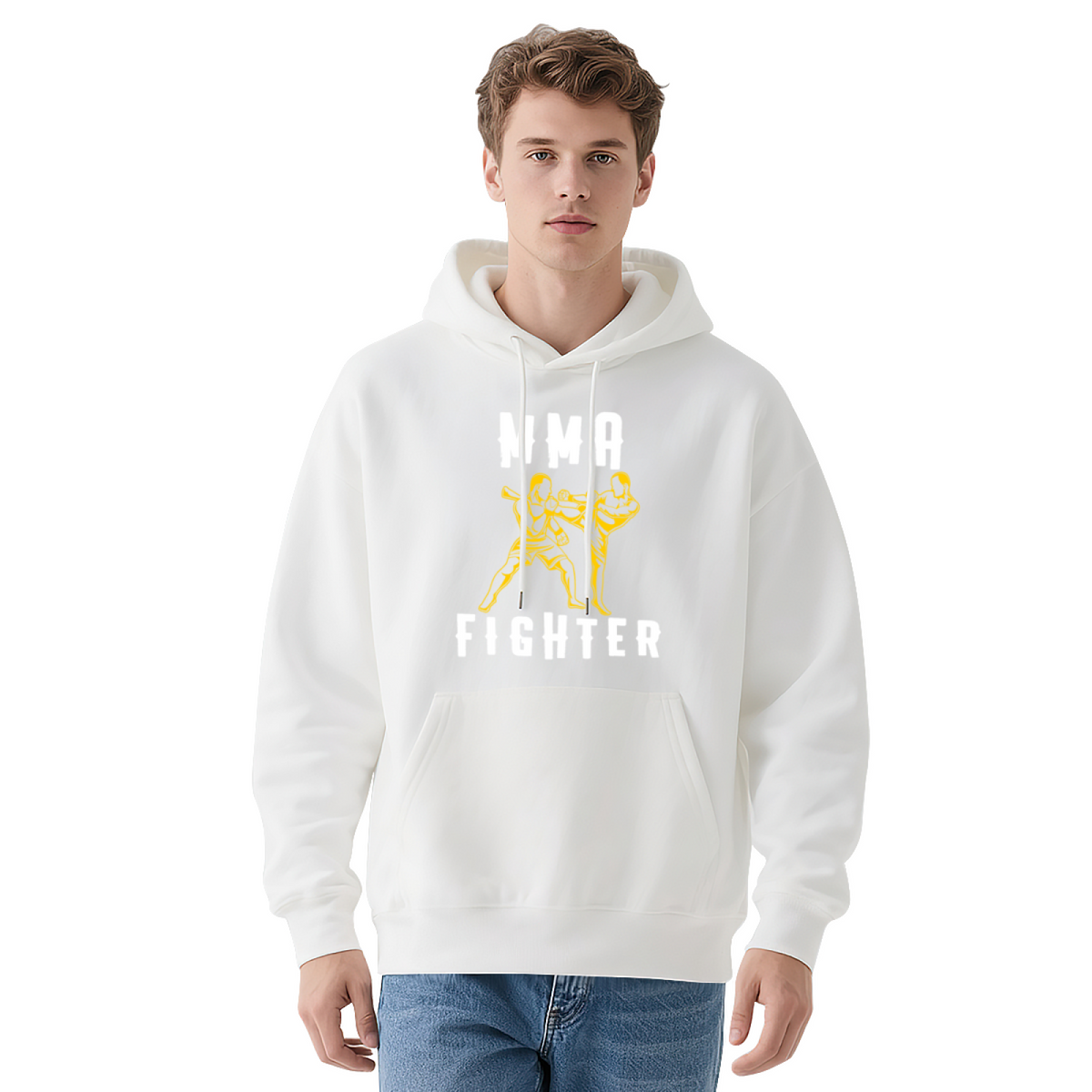 MMA Fighter Muay Thai Boxing Graphic Red Hoodie, Comfortable Unisex Daily Pullover