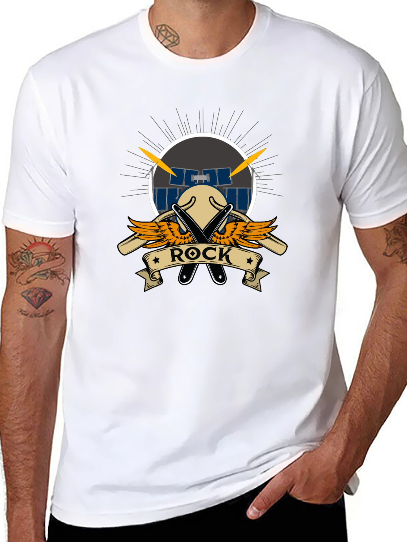 Rock Music T-Shirt - Drum Set Design