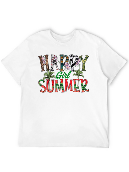 Happy Girl Summer Graphic T-Shirt