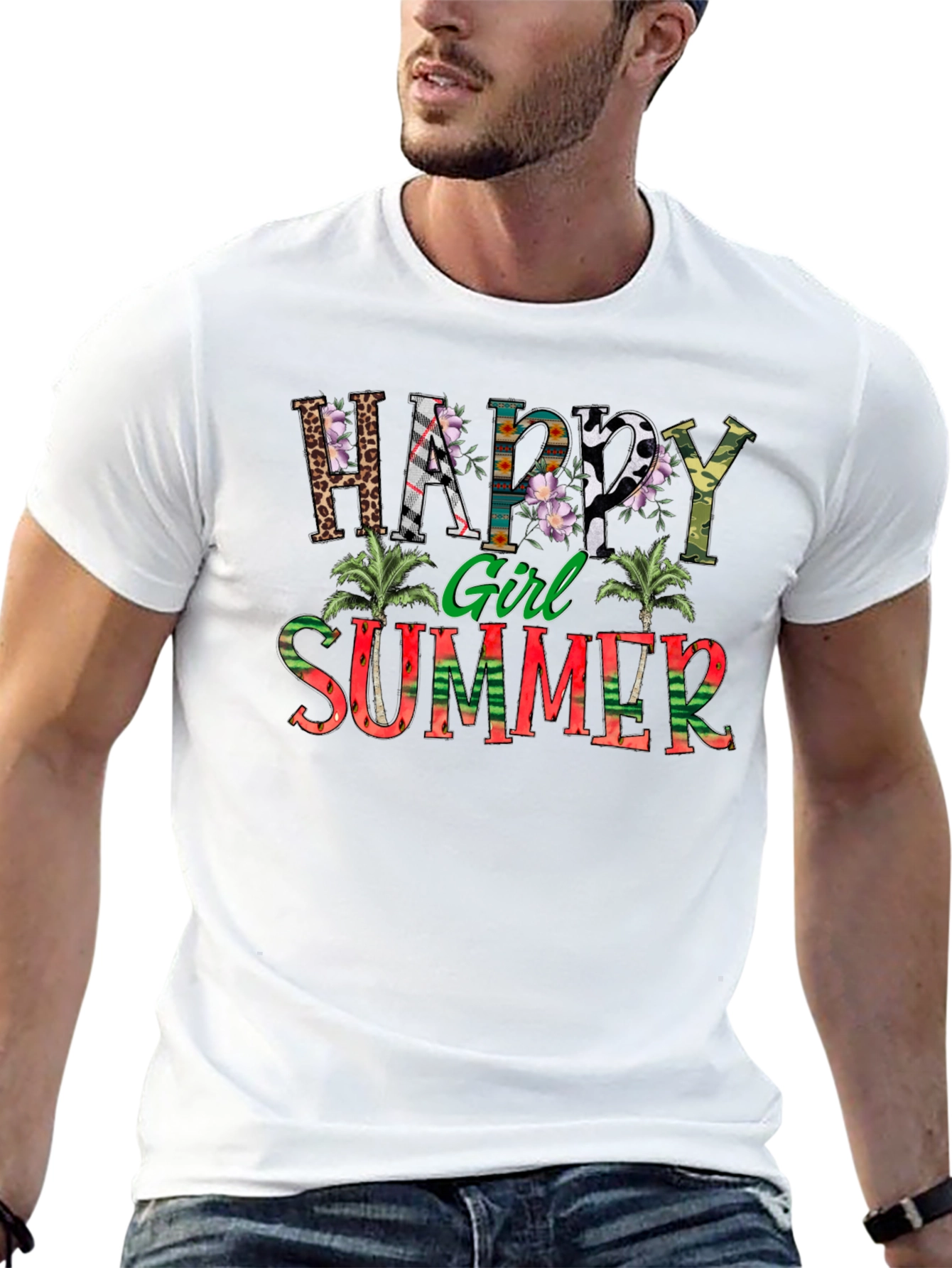 Happy Girl Summer Graphic T-Shirt