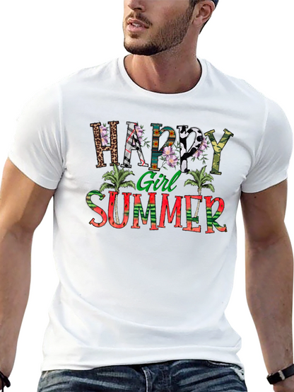 Happy Girl Summer Graphic T-Shirt
