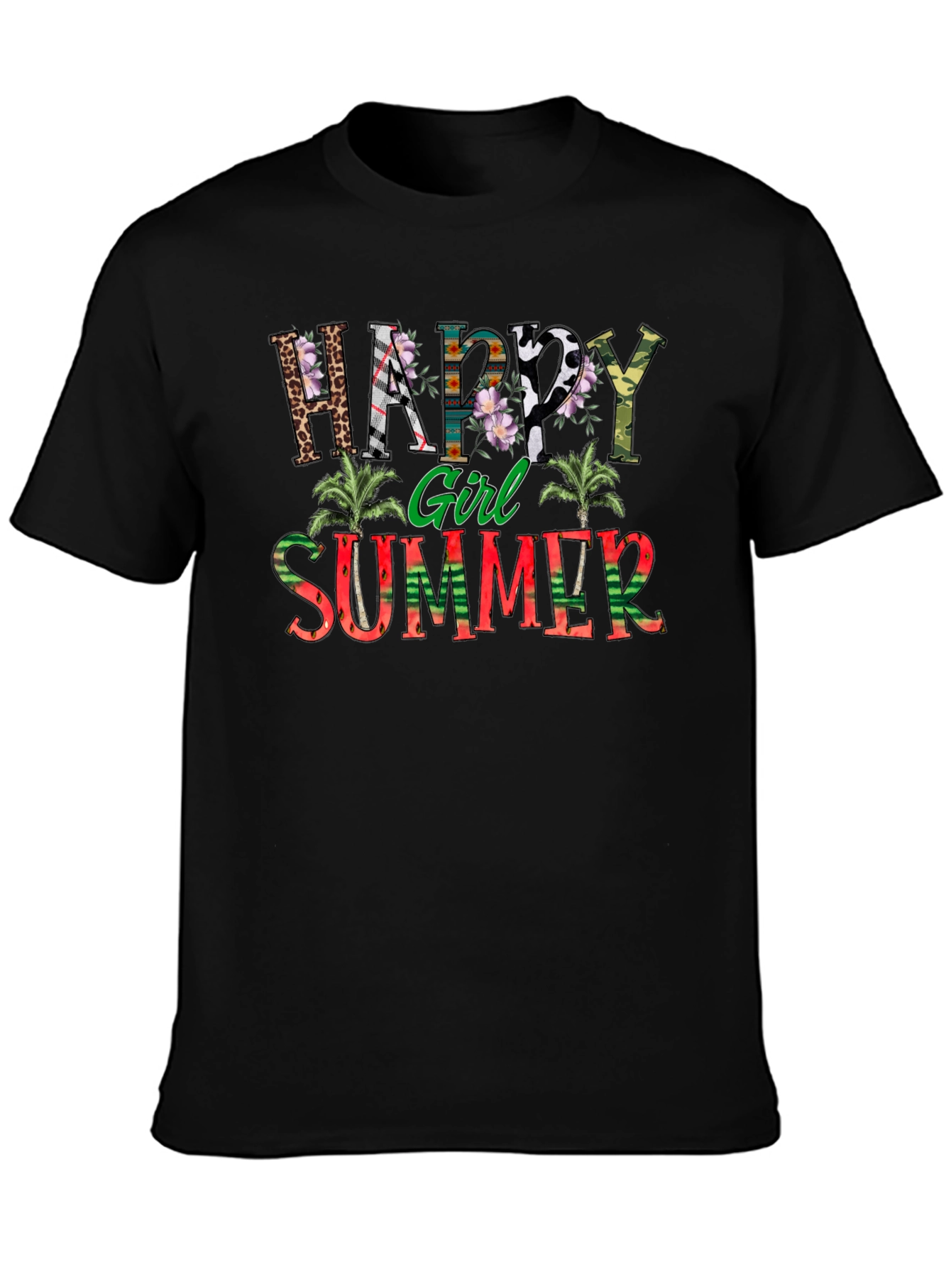 Happy Girl Summer Graphic T-Shirt
