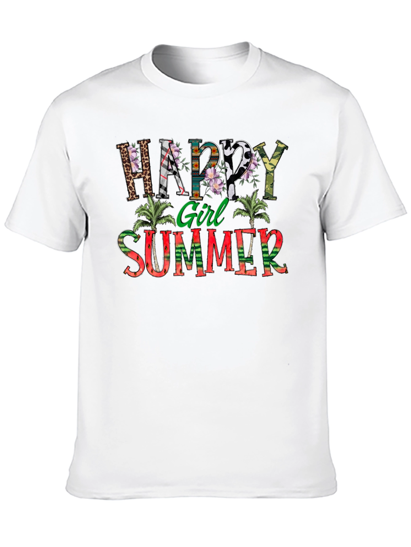 Happy Girl Summer Graphic T-Shirt