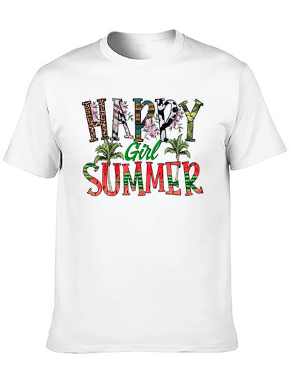 Happy Girl Summer Graphic T-Shirt