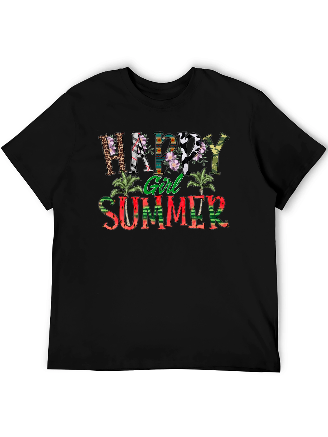 Happy Girl Summer Graphic T-Shirt