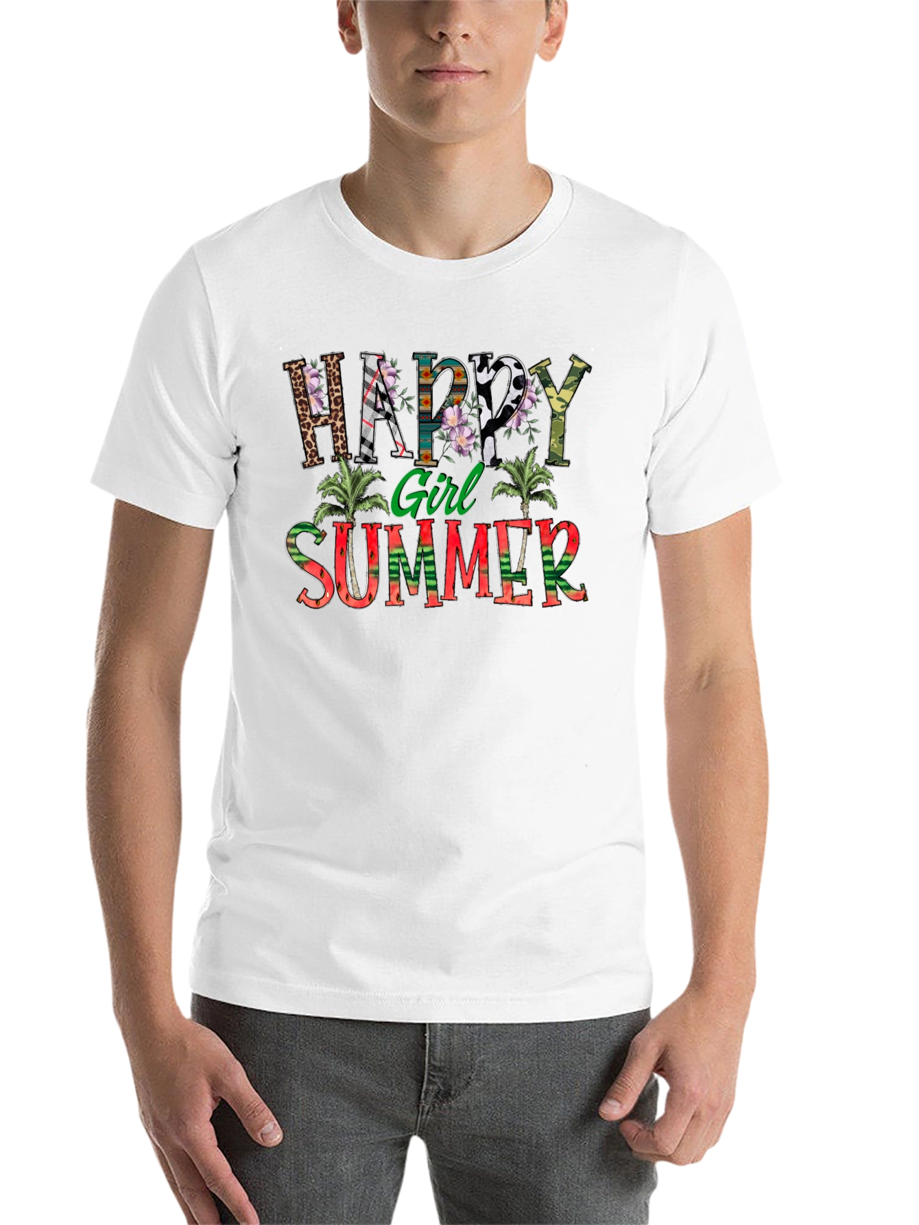 Happy Girl Summer Graphic T-Shirt
