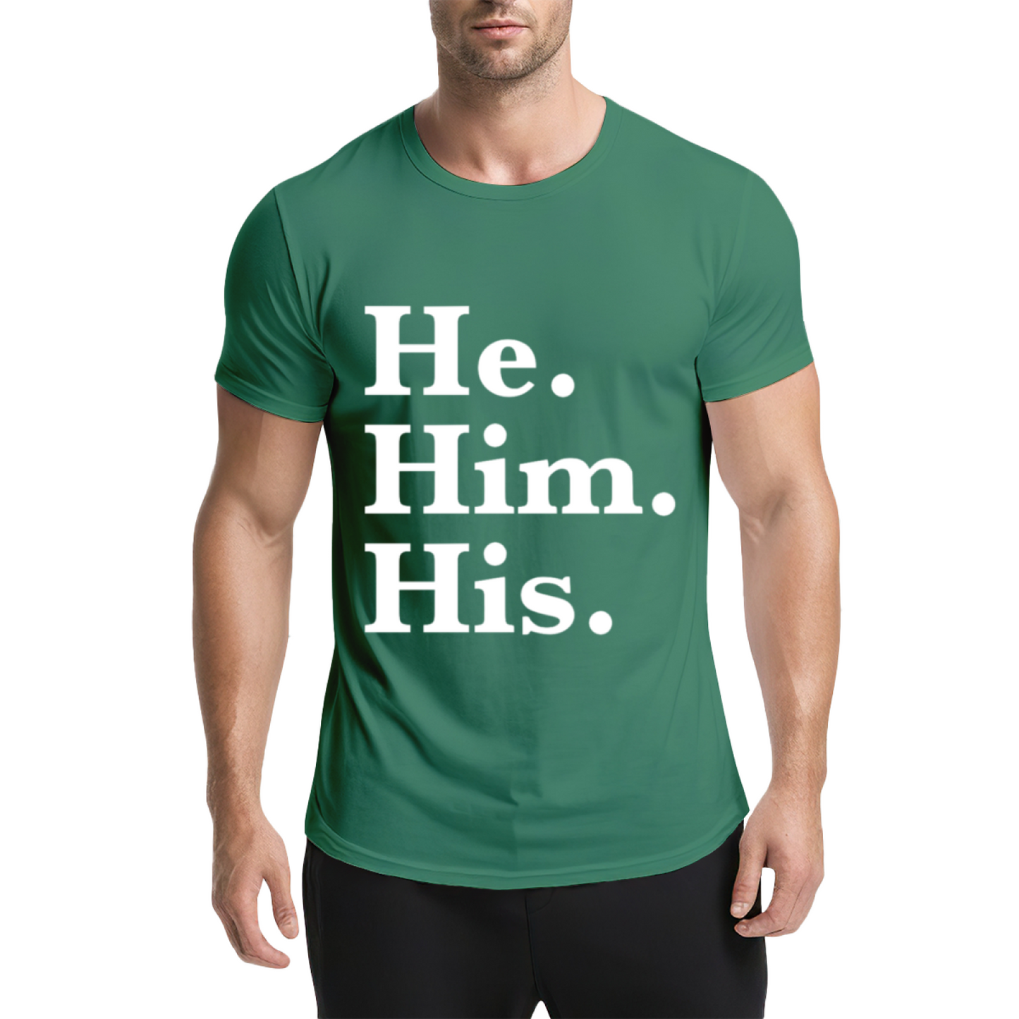 He Him His Pronoun Equality Purple Tee, LGBTQ Inclusive Minimal Aesthetic Shirt