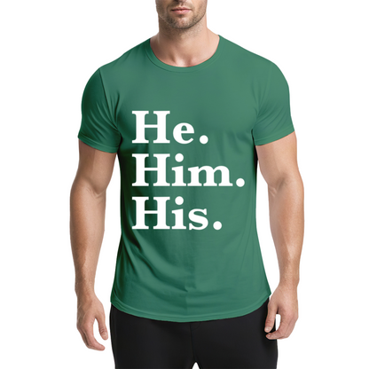 He Him His Pronoun Equality Purple Tee, LGBTQ Inclusive Minimal Aesthetic Shirt