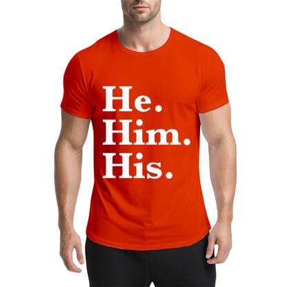 He Him His Pronoun Equality Purple Tee, LGBTQ Inclusive Minimal Aesthetic Shirt