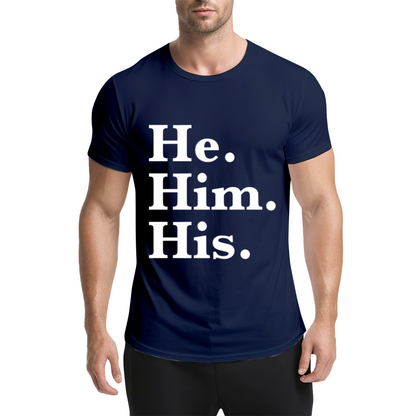 He Him His Pronoun Equality Purple Tee, LGBTQ Inclusive Minimal Aesthetic Shirt