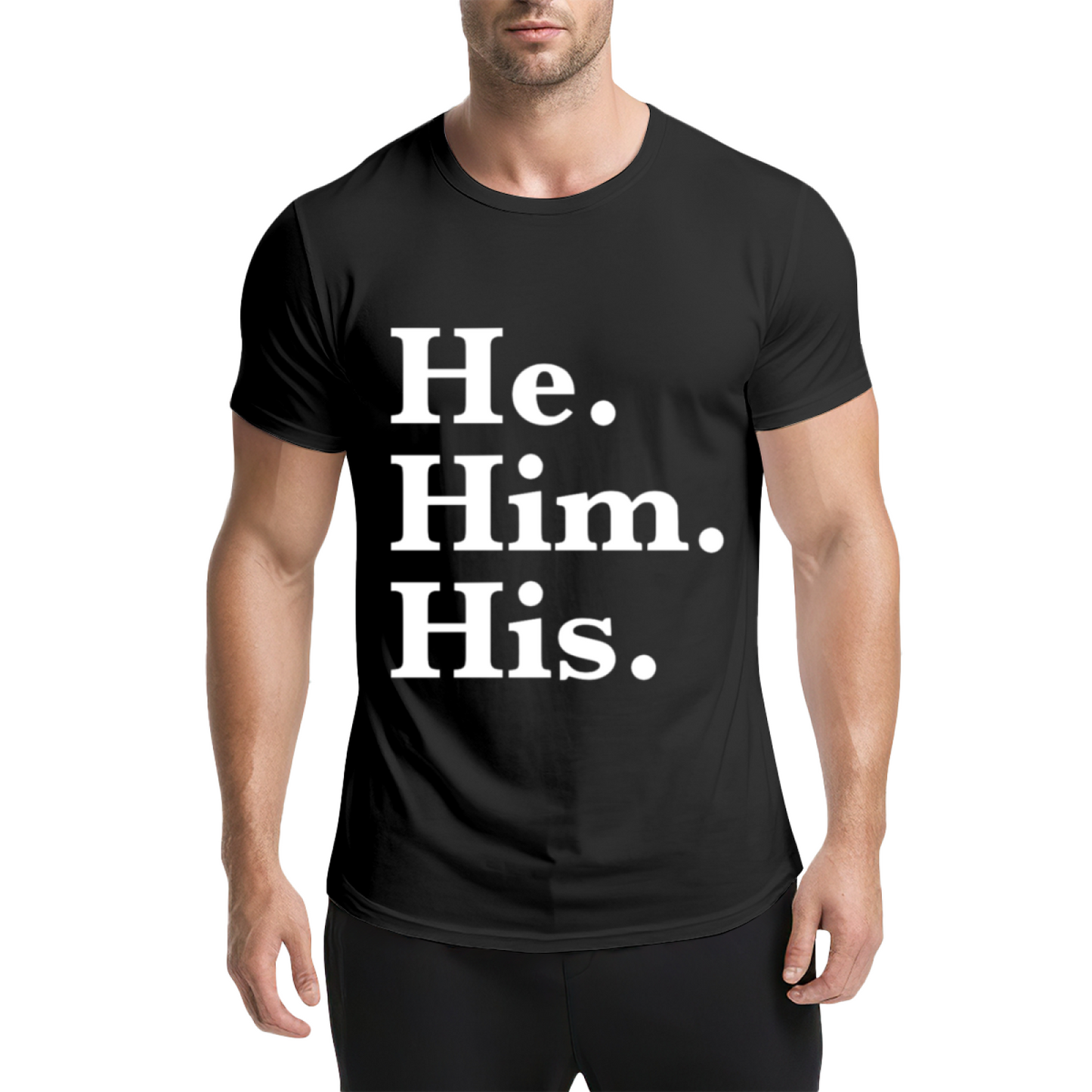 He Him His Pronoun Equality Purple Tee, LGBTQ Inclusive Minimal Aesthetic Shirt