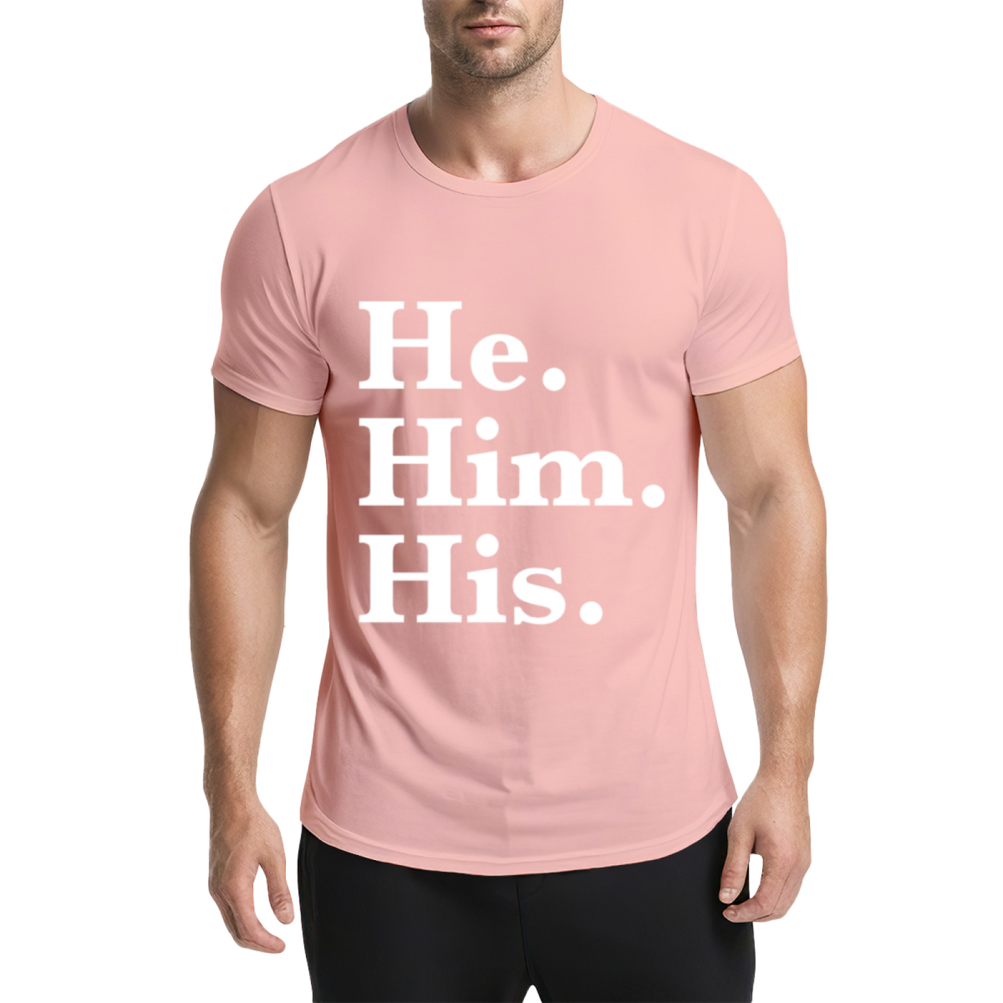 He Him His Pronoun Equality Purple Tee, LGBTQ Inclusive Minimal Aesthetic Shirt