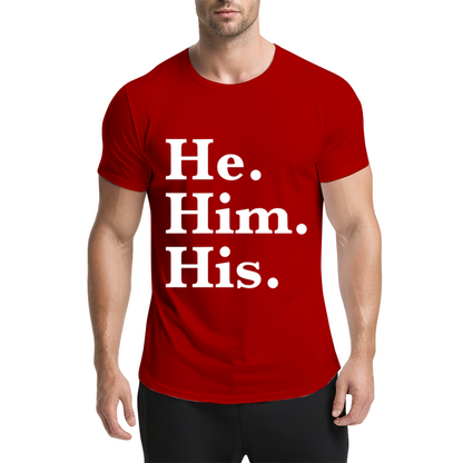 He Him His Pronoun Equality Purple Tee, LGBTQ Inclusive Minimal Aesthetic Shirt