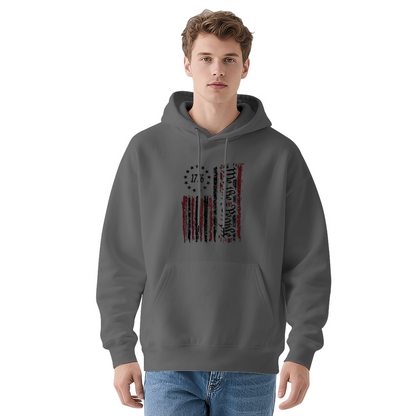 Vintage 1776 American Flag Graphic White Hoodie