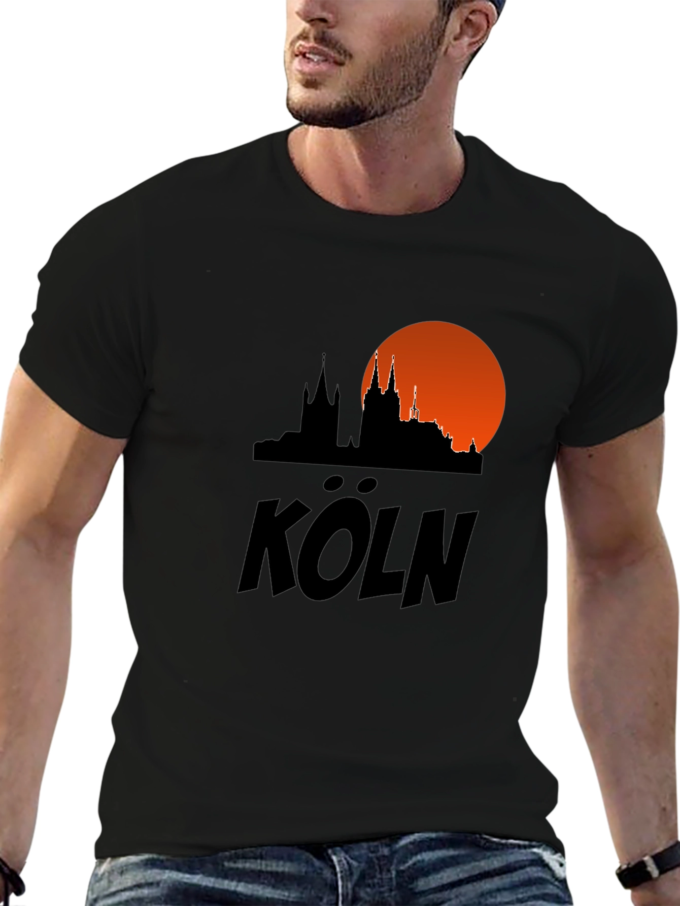 Cologne Skyline T-Shirt - Black Cityscape Tee