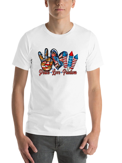 Peace Love Freedom Patriotic T-Shirt