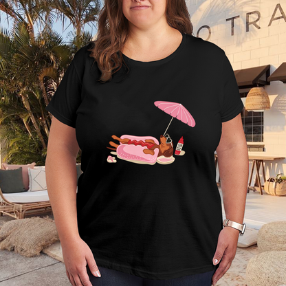 Chill Dachshund Hot Dog Beach Vacation Graphic Tee