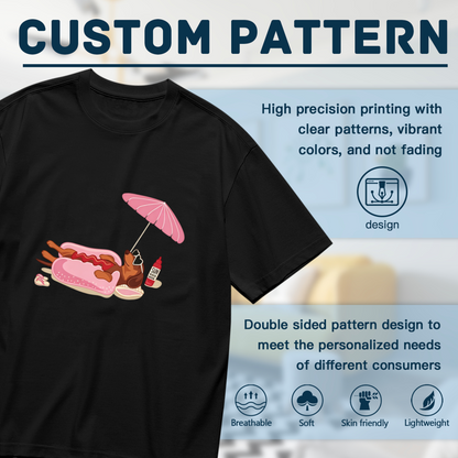 Chill Dachshund Hot Dog Beach Vacation Graphic Tee