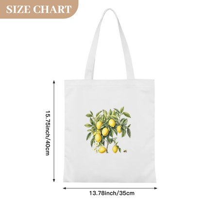 Soft Floral Minimal Print Canvas Tote | Sweet Casual Daily Carry Shoulder Bag