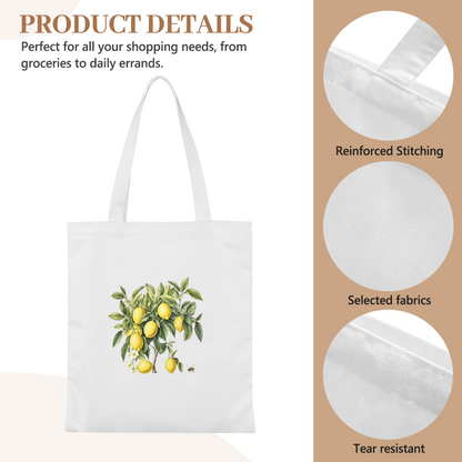 Soft Floral Minimal Print Canvas Tote | Sweet Casual Daily Carry Shoulder Bag