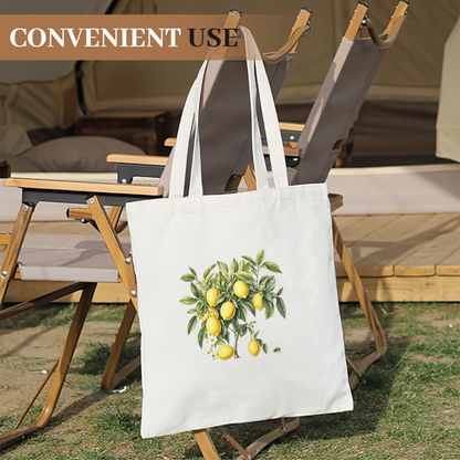 Soft Floral Minimal Print Canvas Tote | Sweet Casual Daily Carry Shoulder Bag