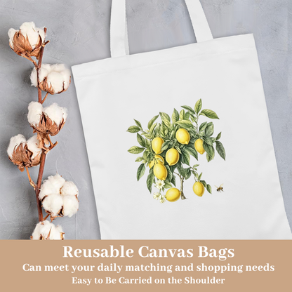 Soft Floral Minimal Print Canvas Tote | Sweet Casual Daily Carry Shoulder Bag
