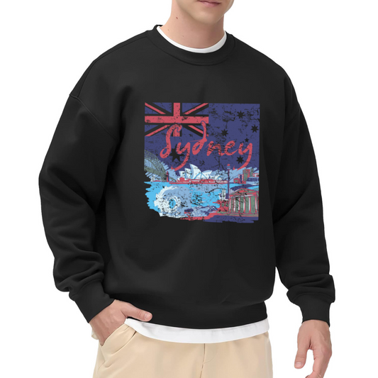 Sydney Australia Retro City Flag Landmark Graphic Crewneck Sweatshirt