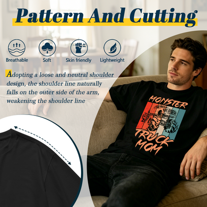 Men's Distressed Coach Vintage Text T-Shirt