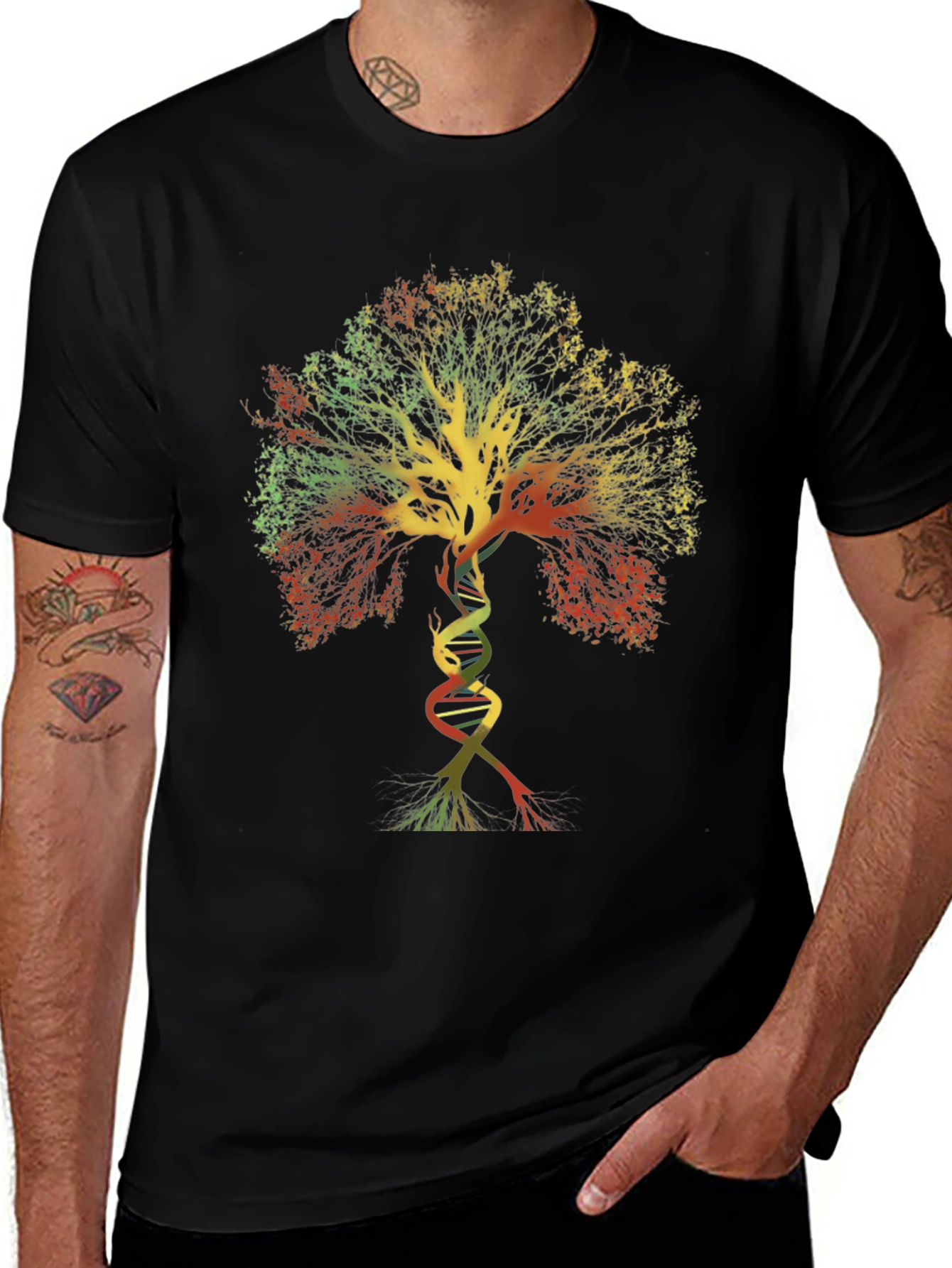 DNA Tree of Life Graphic Tee - Black